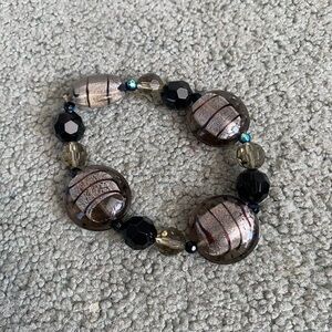Elegant Black and Silver Beaded Bracelet